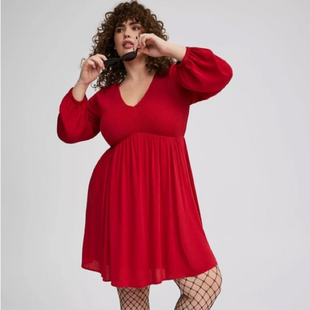 Torrid Red Babydoll Mini Dress